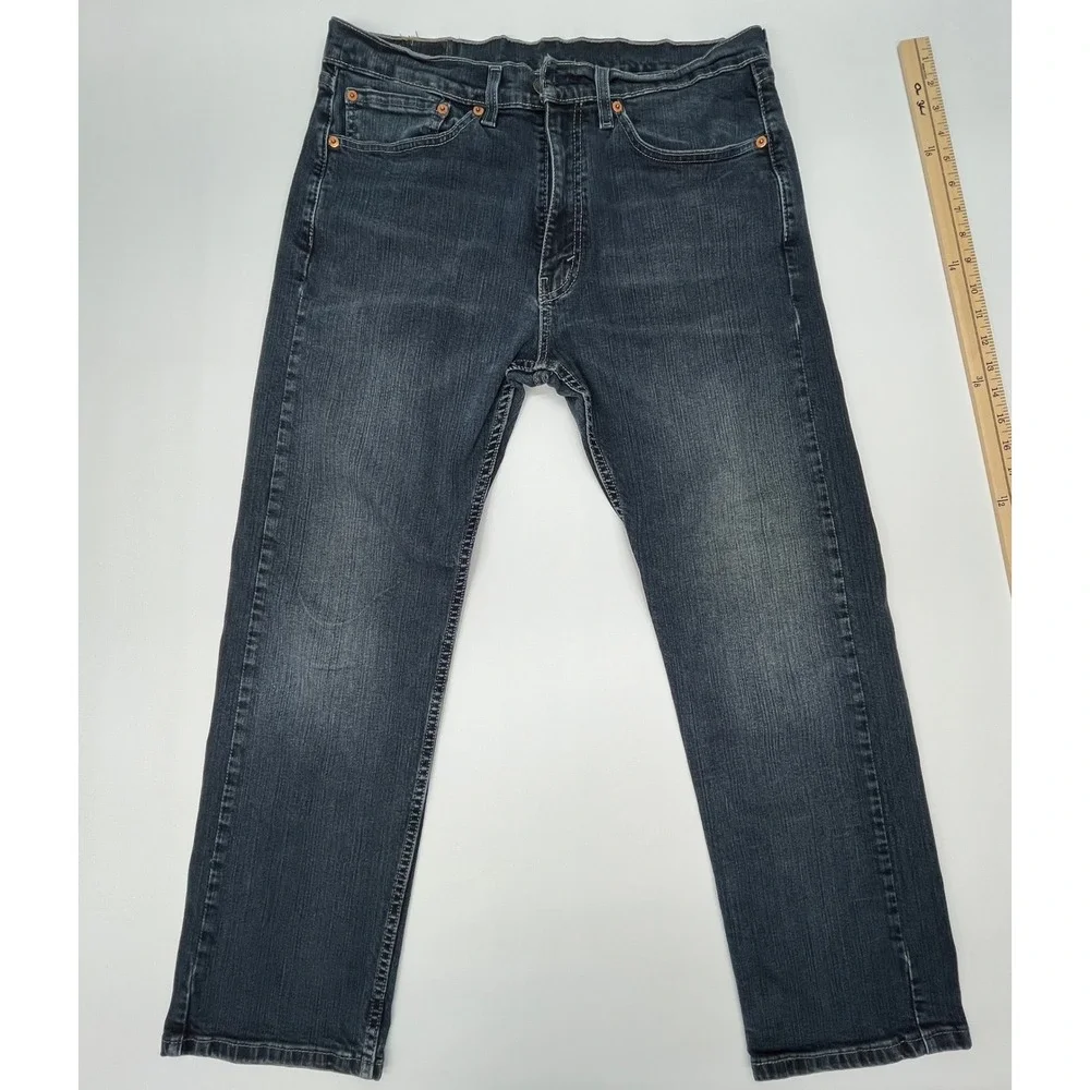 Levi's 505 Regular Fit Jeans Dark Wash Blue Mens 34x29‎ Straight Leg Streetwear